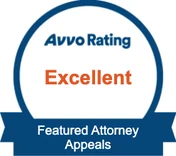 Avvo rating Excellent, featured attorney in appeals